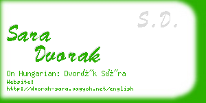 sara dvorak business card